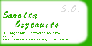 sarolta osztovits business card